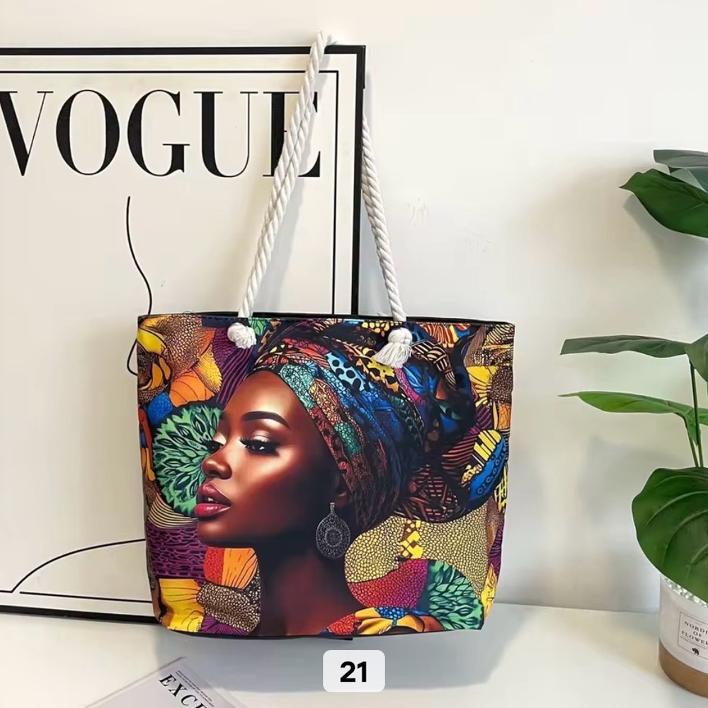 Colorful Patterned Tote Bag - Picture 2 of 6
